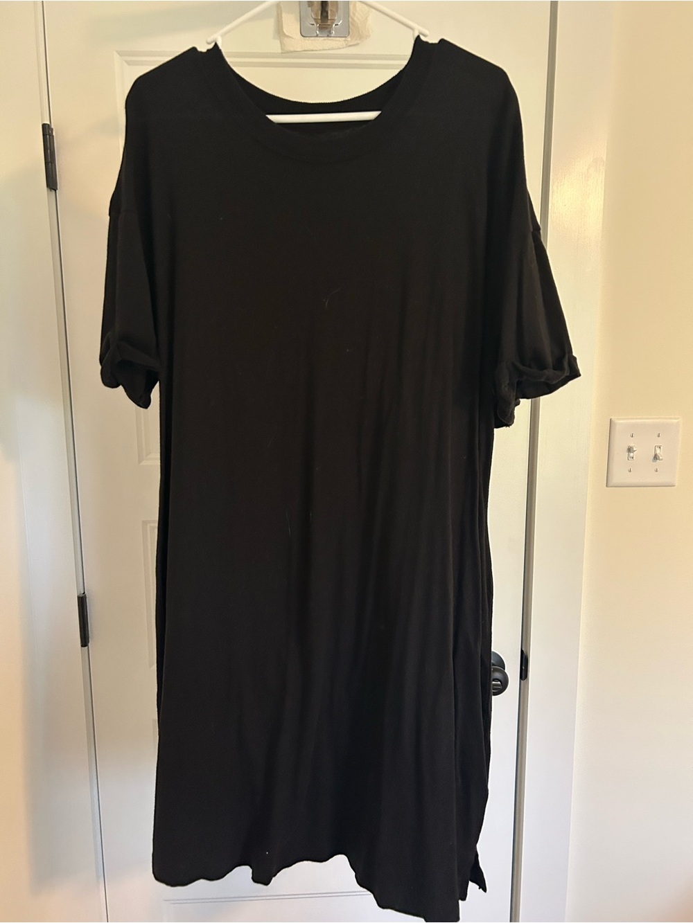Time and Tru Black Short Sleeve Tee Dress